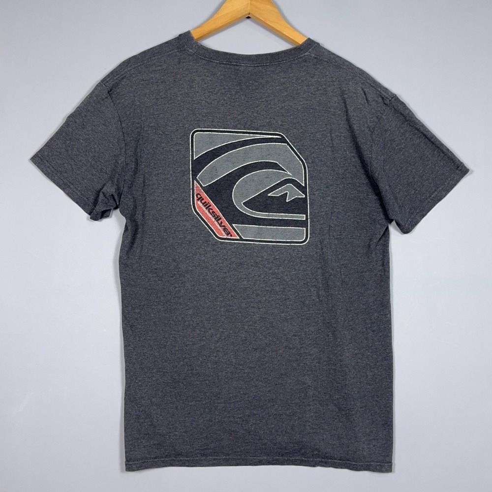 Vintage Quiksilver Graphic T-Shirt Mens Size Medium Faded Black Skate Surf Y2K